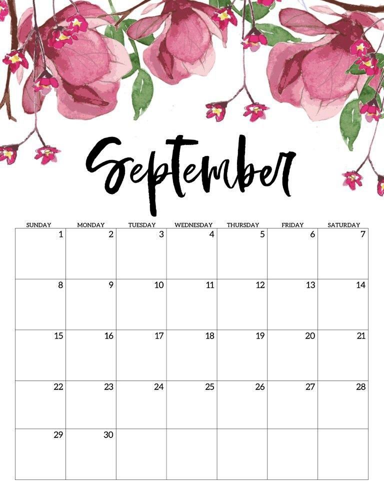september 2019 desktop calendar cute